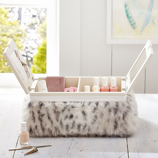 Faux Fur Mani/Pedi Lapdesk, $79 (was $89) Okay, so it's not a very good discount, but LOOK AT THIS PIECE OF MAGIC. ITS SPLENDOR CANNOT BE DENIED.